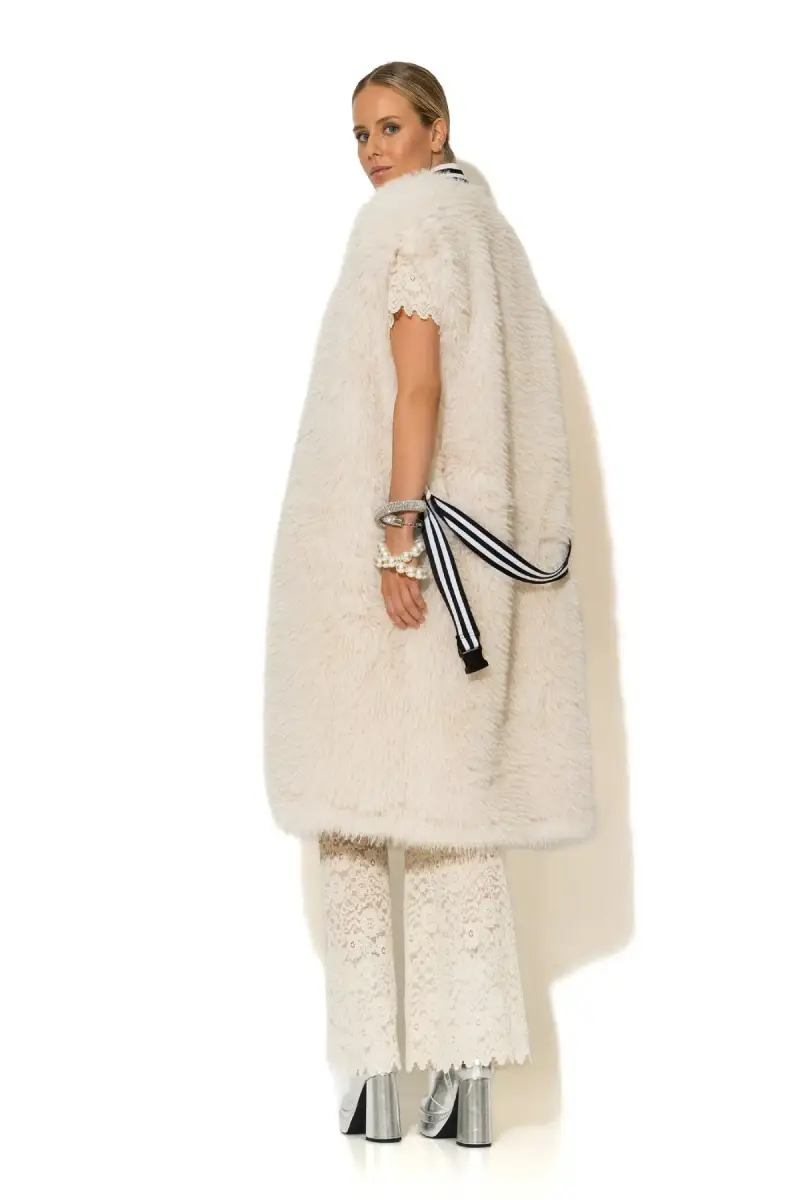 C-throu Long Faux Fur Coat