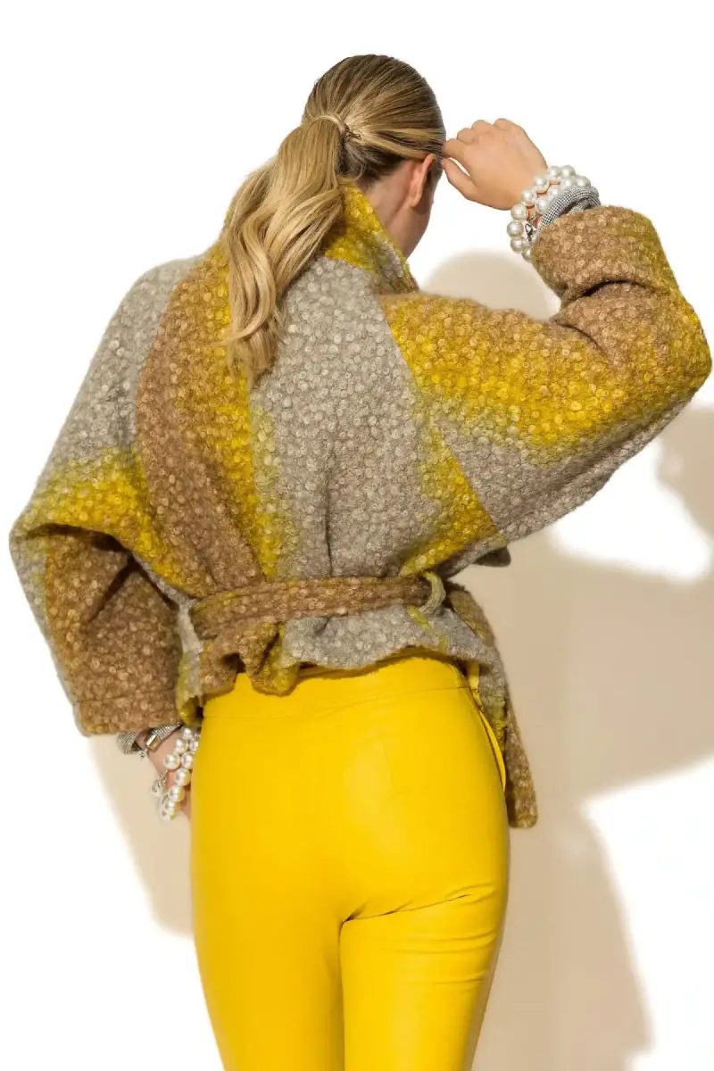 C-throu Short Ombre Boucle Coat