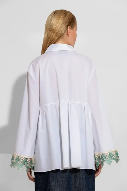 C-throu Laced Sleeve Shirt