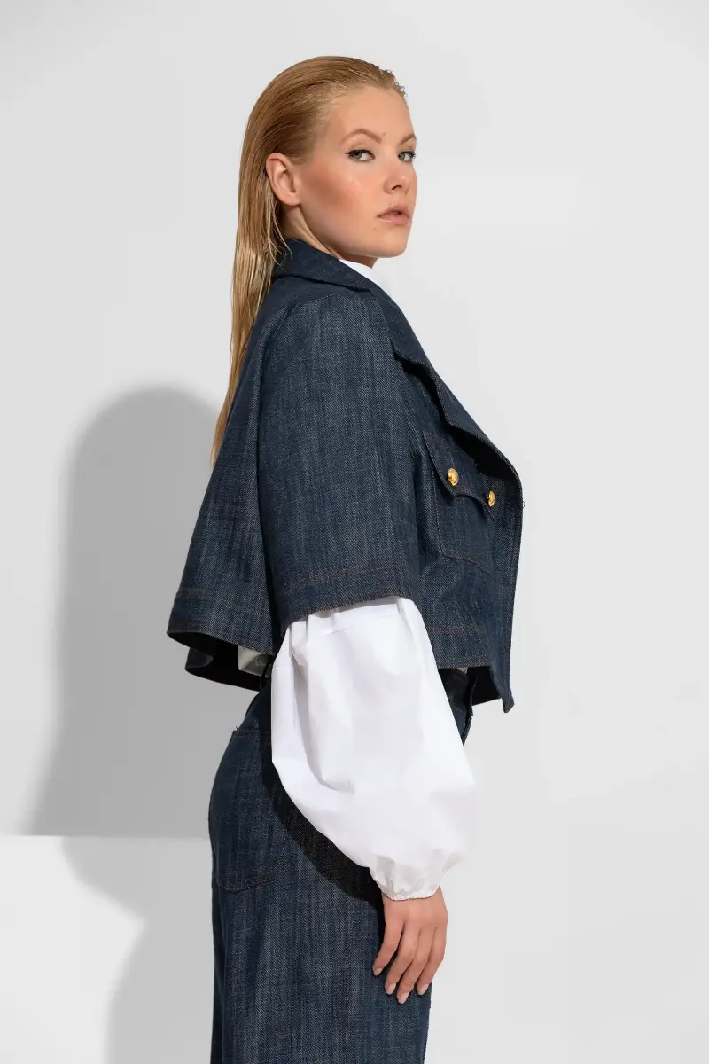 C-throu Oversized cropped denim jacket