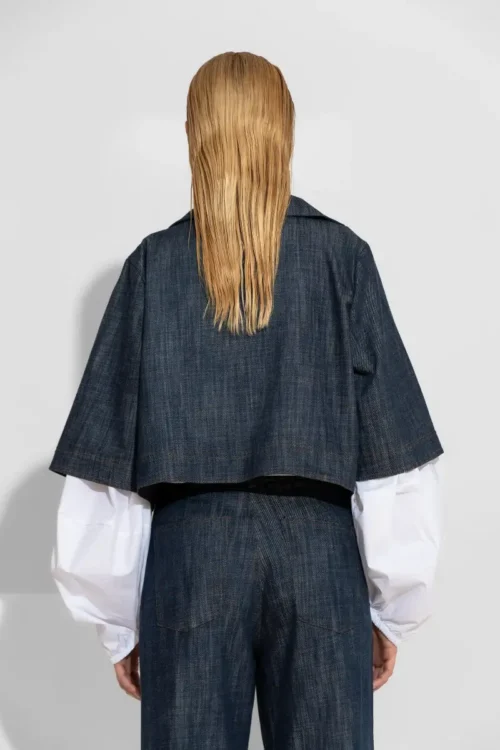 C-throu Oversized cropped denim jacket