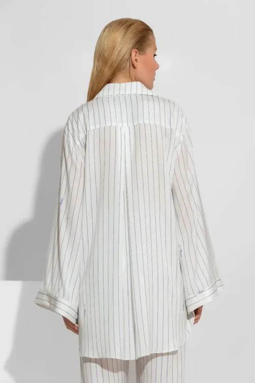 C-throu Striped Satin Shirt