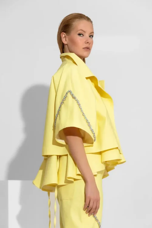 C-throu Oversized Jacket With Crystals