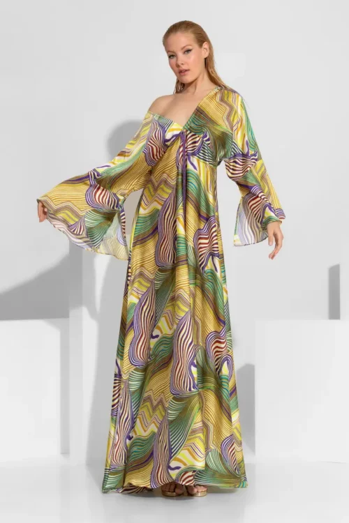C-throu Satin Printed Dress
