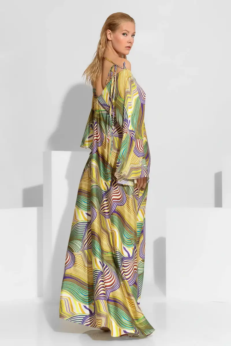 C-throu Satin Printed Dress