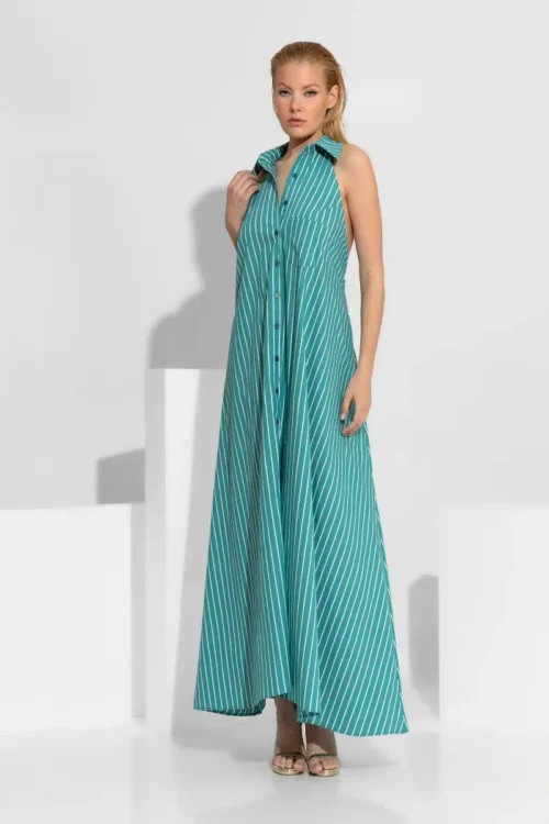C-throu Striped Poplin Dress