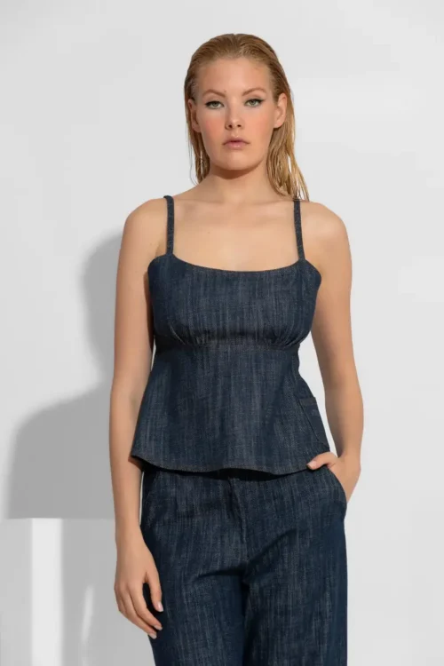 C-throu Denim Bustier