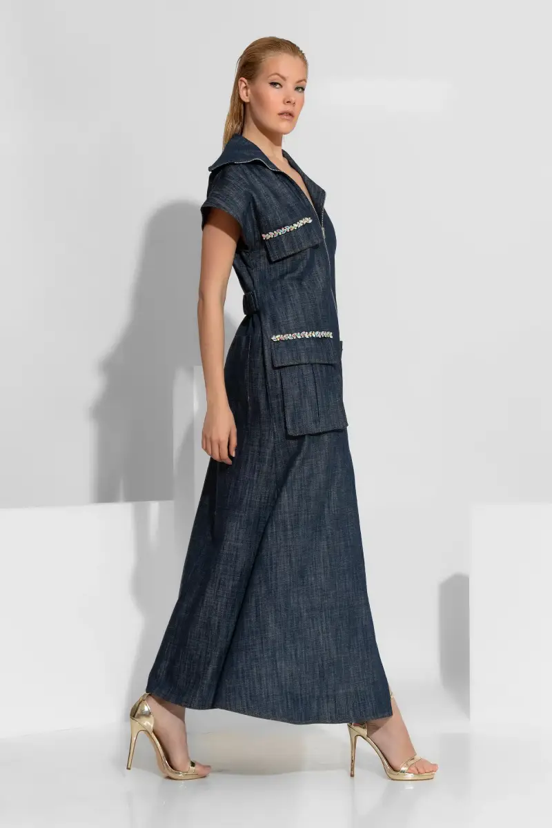C-throu Denim Cargo Dress