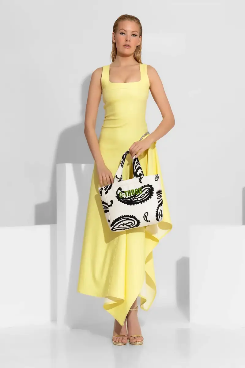 C-throu Printed Denim Tote