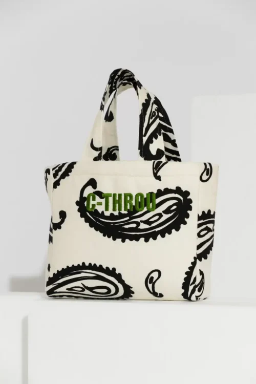 C-throu Printed Denim Tote