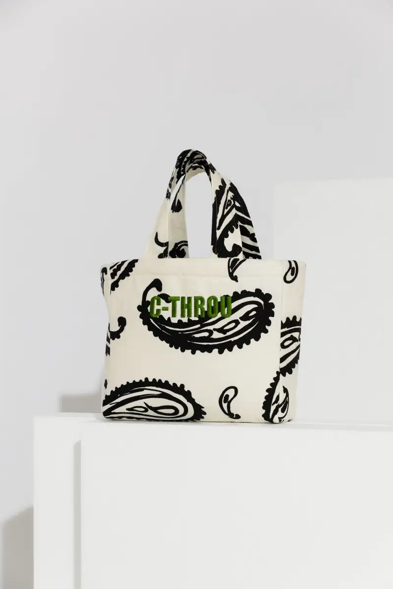 C-throu Printed Denim Tote
