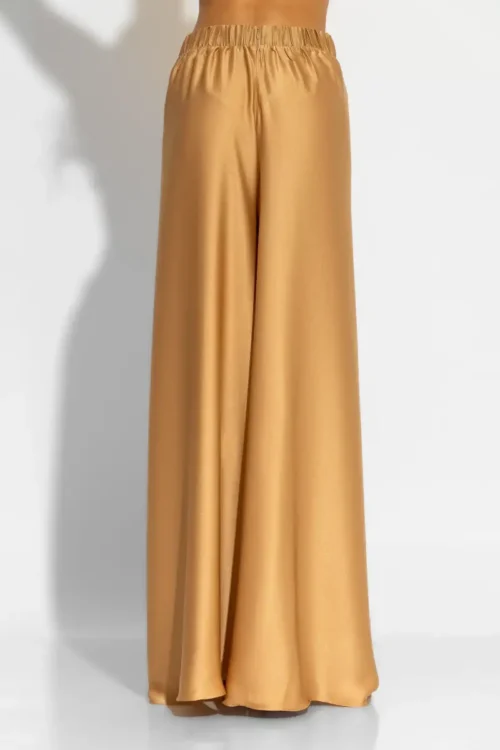 C-throu Wide Leg Satin Trousers