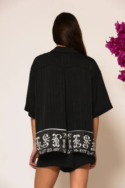 Less Sonder Feeling Oversized Satin Shirt