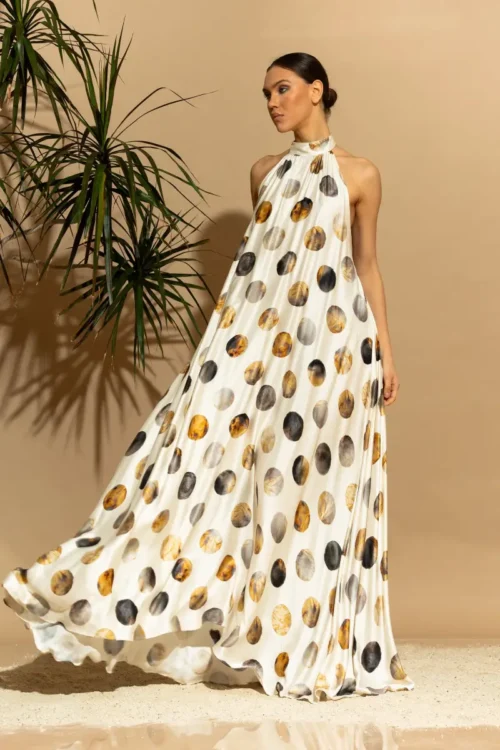 C-throu Halterneck Polka Dot Dress