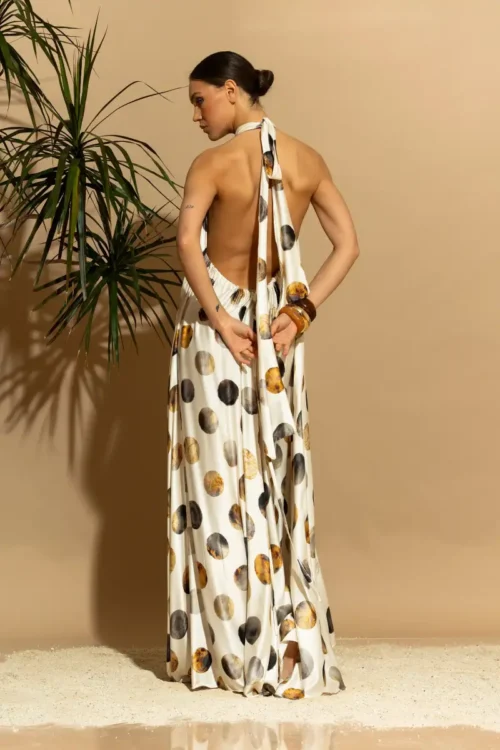 C-throu Halterneck Polka Dot Dress