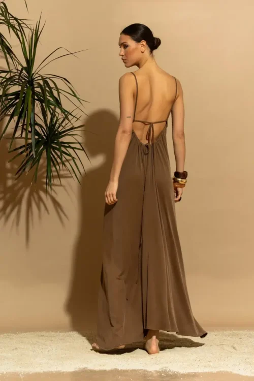 C-throu Long Rib Dress