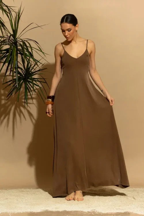 C-throu Long Rib Dress