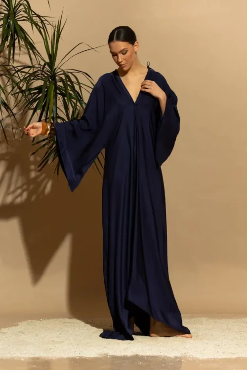 C-throu Long Satin Dress