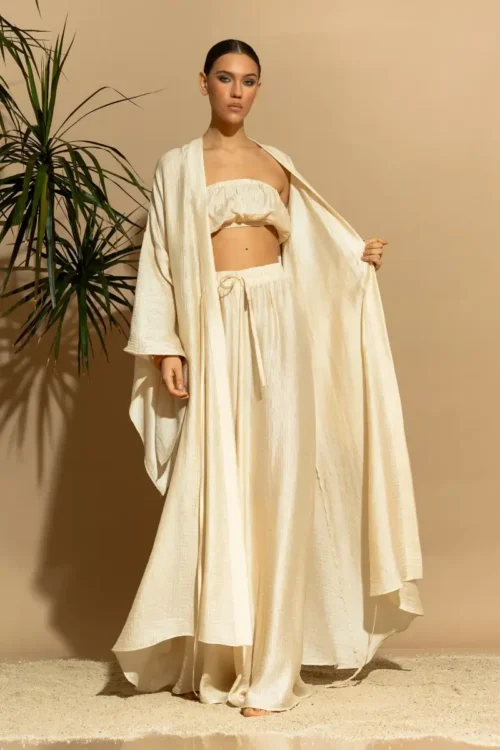 C-throu Long Tencel Kimono