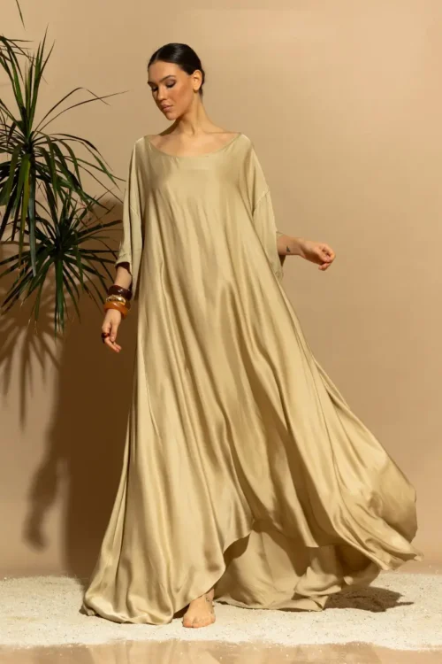 C-throu Oversized Satin Dress