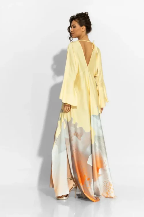 C-throu Printed Satin Dress