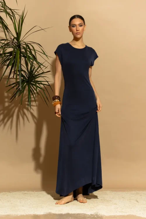 C-throu Rib Viscose Dress