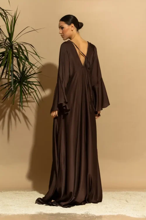 C-throu Satin Maxi Dress