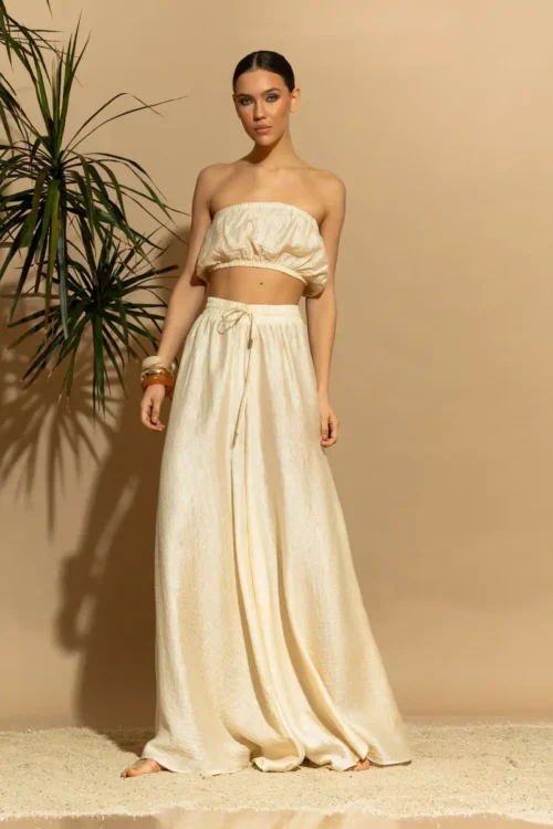 C-throu Tencel Wide Leg Pants