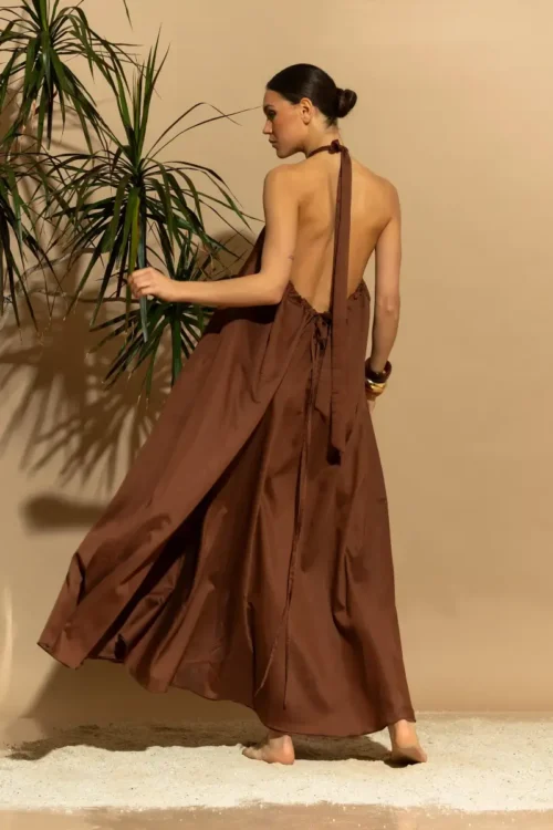 C-throu Halterneck Tencel Dress
