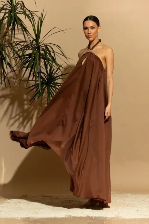 C-throu Halterneck Tencel Dress