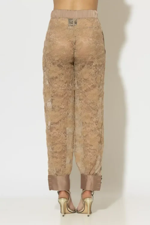 C-throu Beige Lace Pants