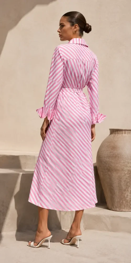 C-throu Poplin Wrap Dress