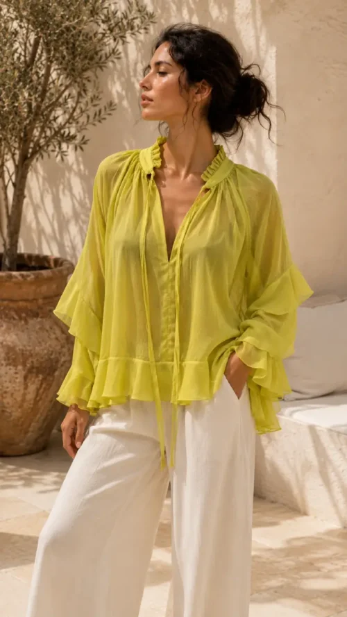 C-throu Sheer Tencel Shirt