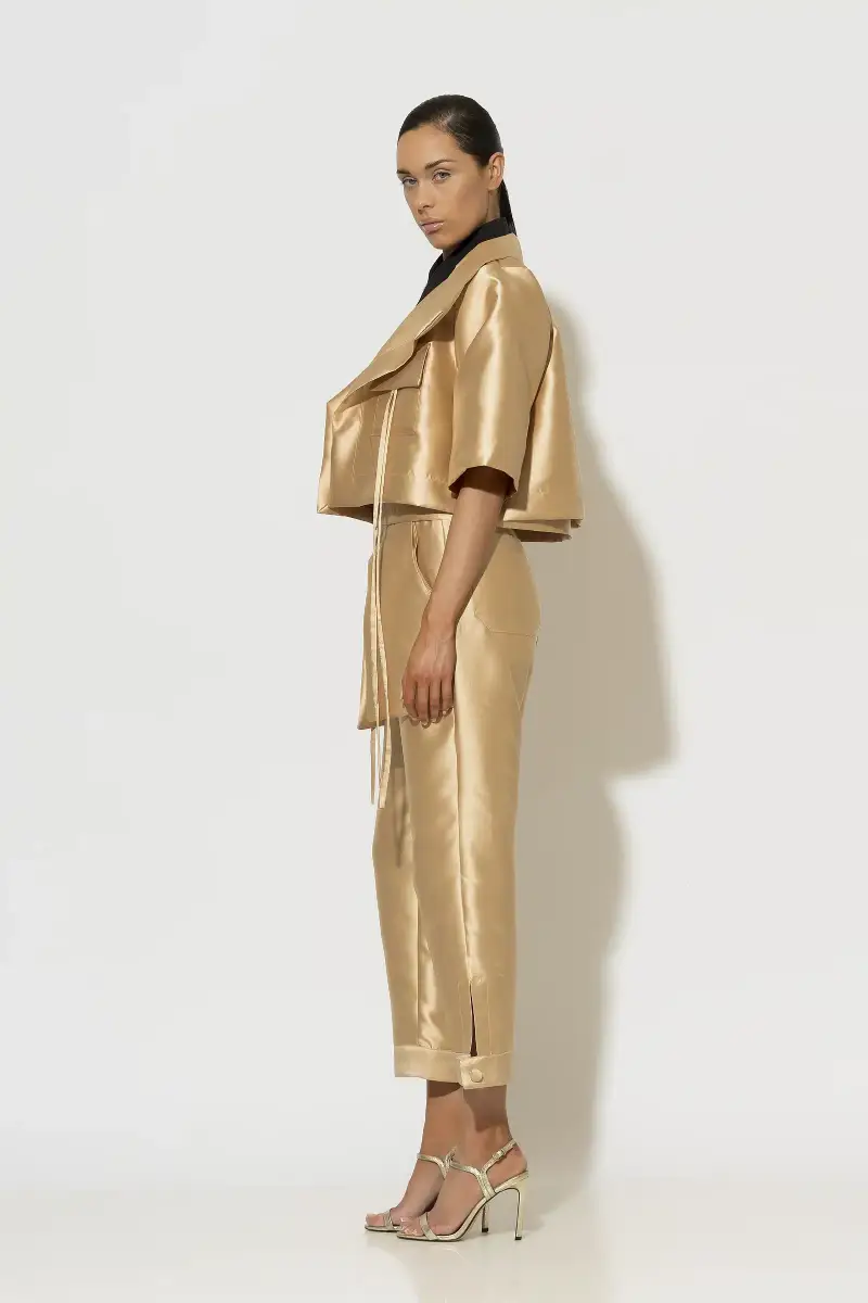 C-throu Beige Taffeta Bolero