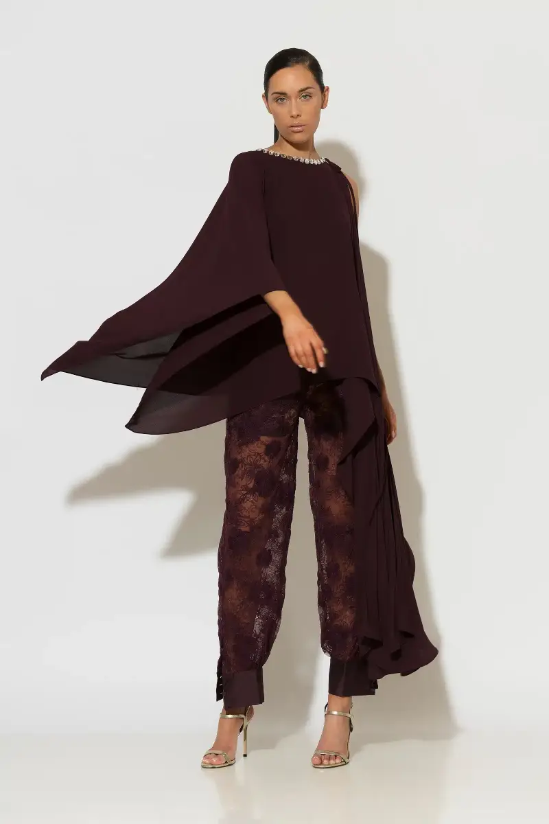 C-throu Georgette Crepe Tunic