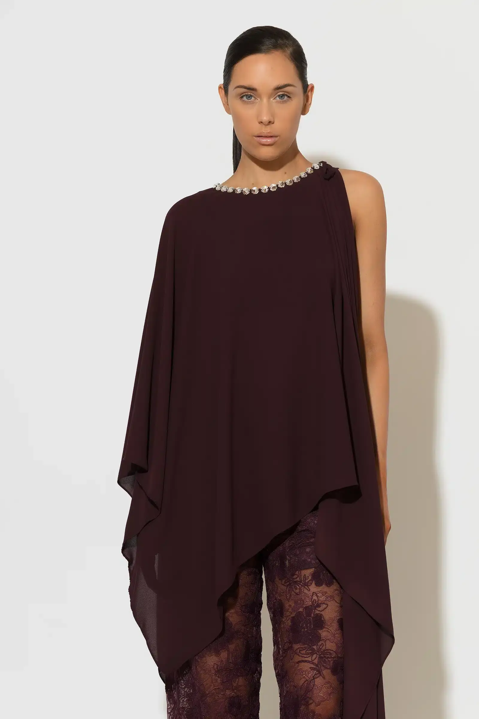 C-throu Georgette Crepe Tunic