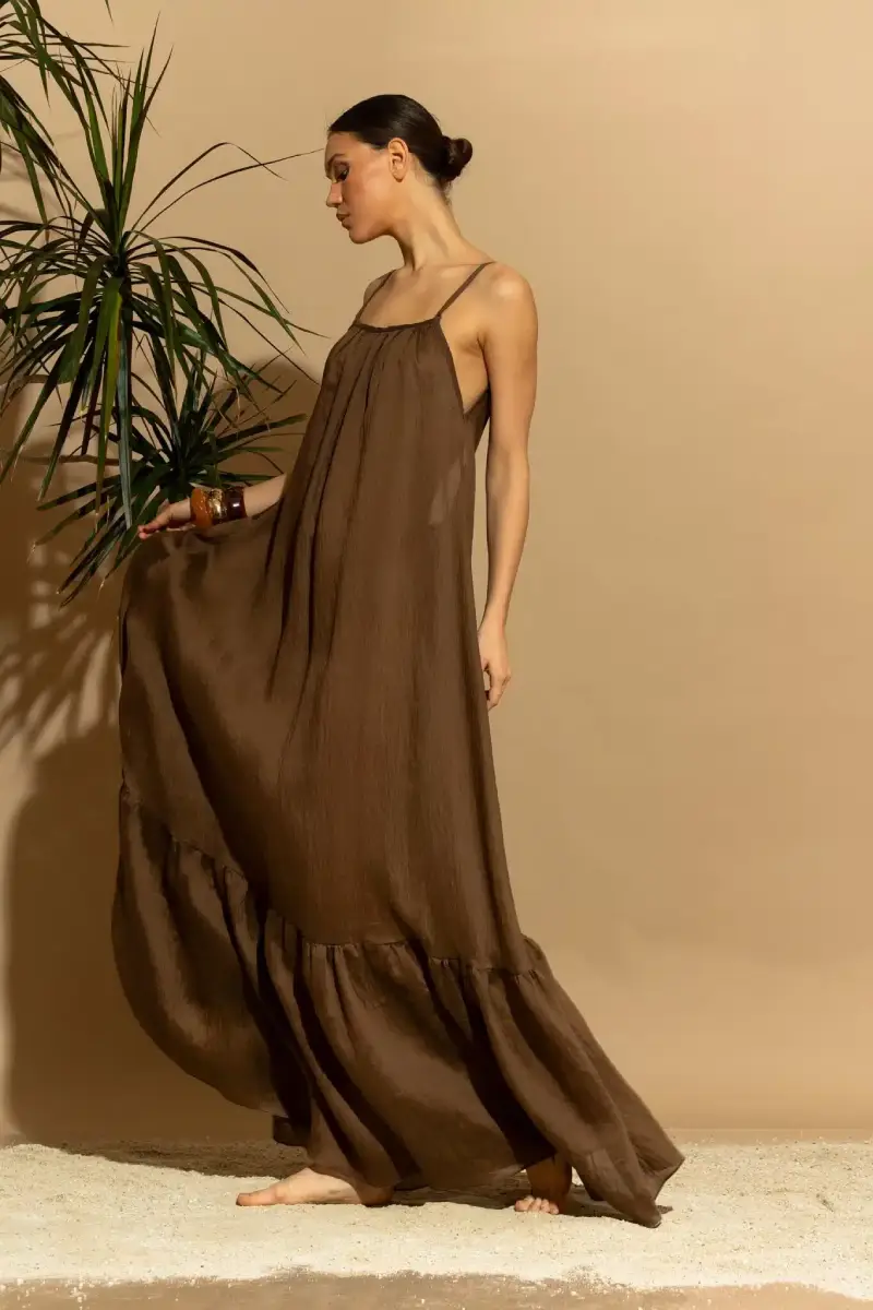 C-throu Maxi Tencel Dress