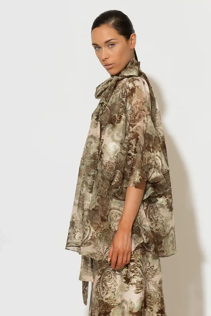 C-throu Printed Chiffon Blouse