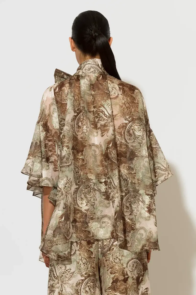 C-throu Printed Chiffon Blouse