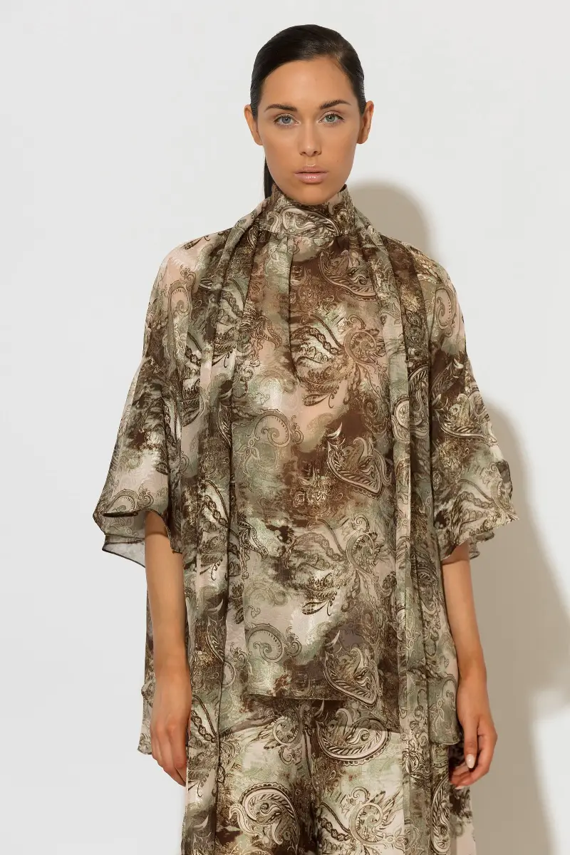 C-throu Printed Chiffon Blouse