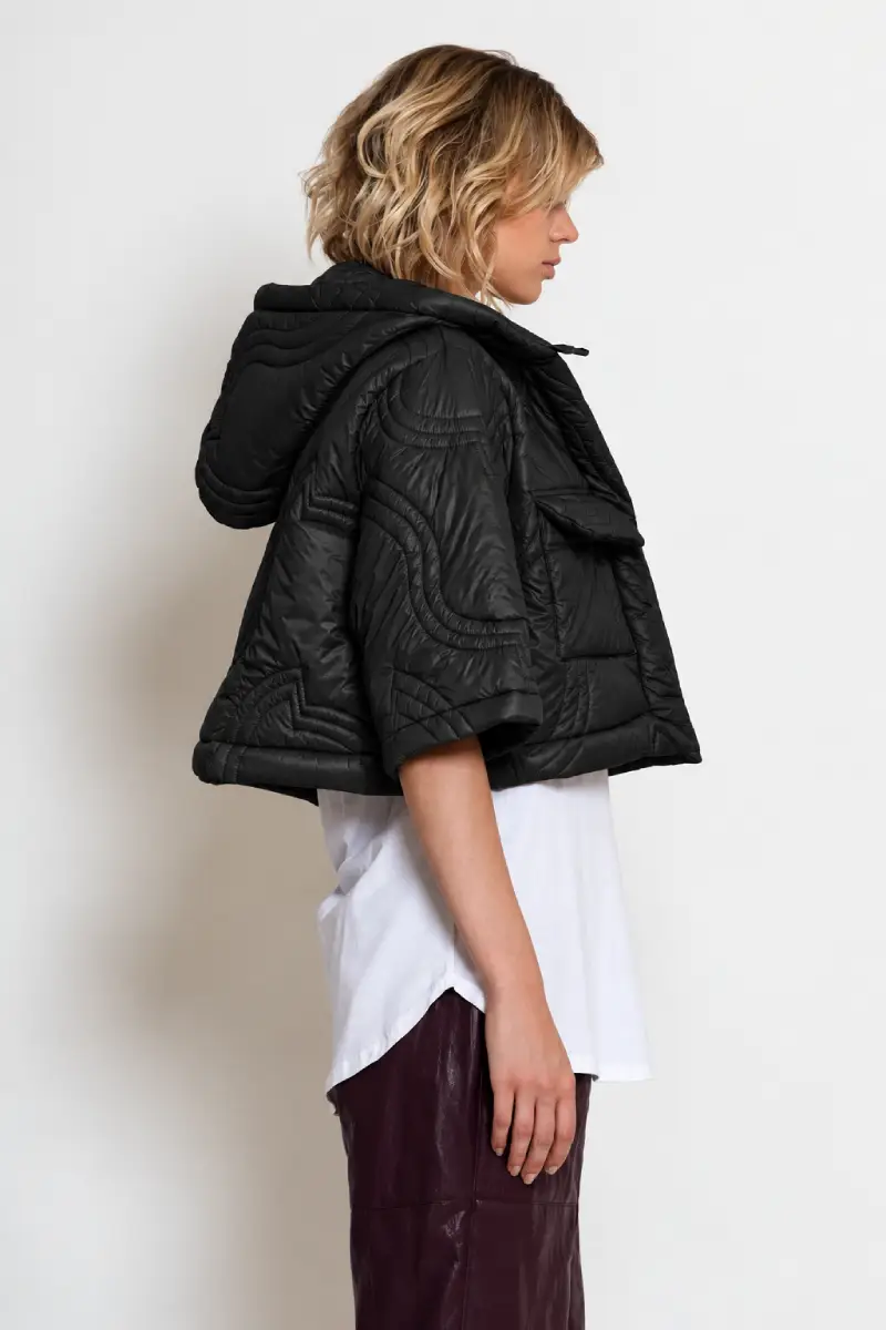 C-throu Black Puffer Bolero