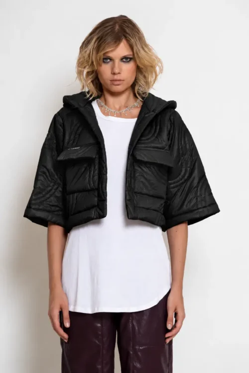 C-throu Black Puffer Bolero