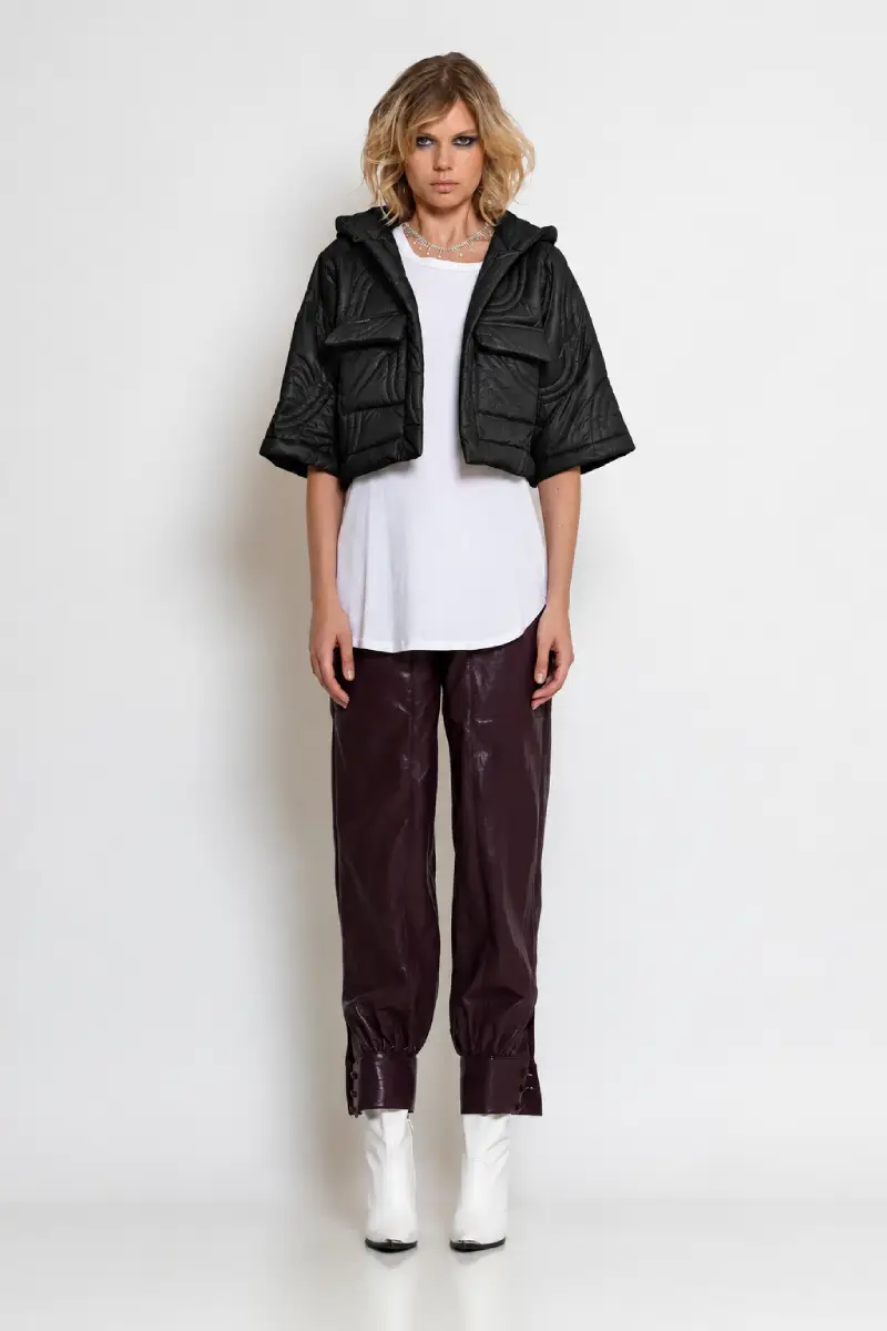 C-throu Black Puffer Bolero