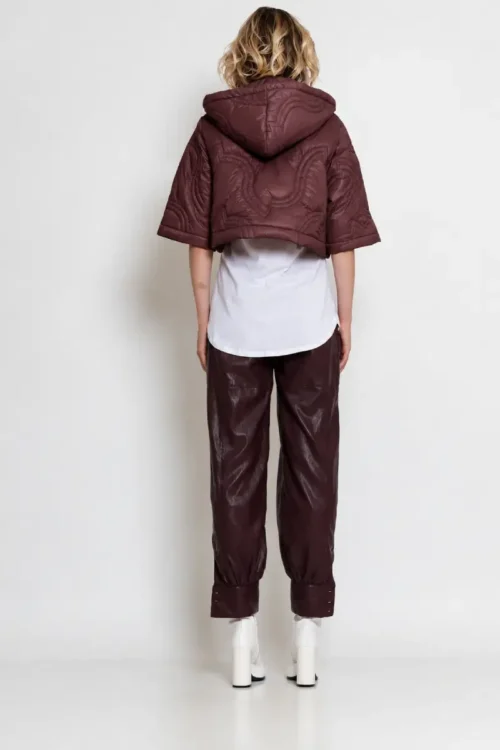 C-throu Burgundy Puffer Bolero