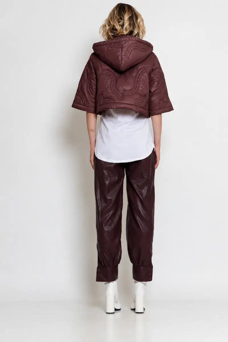 C-throu Burgundy Puffer Bolero