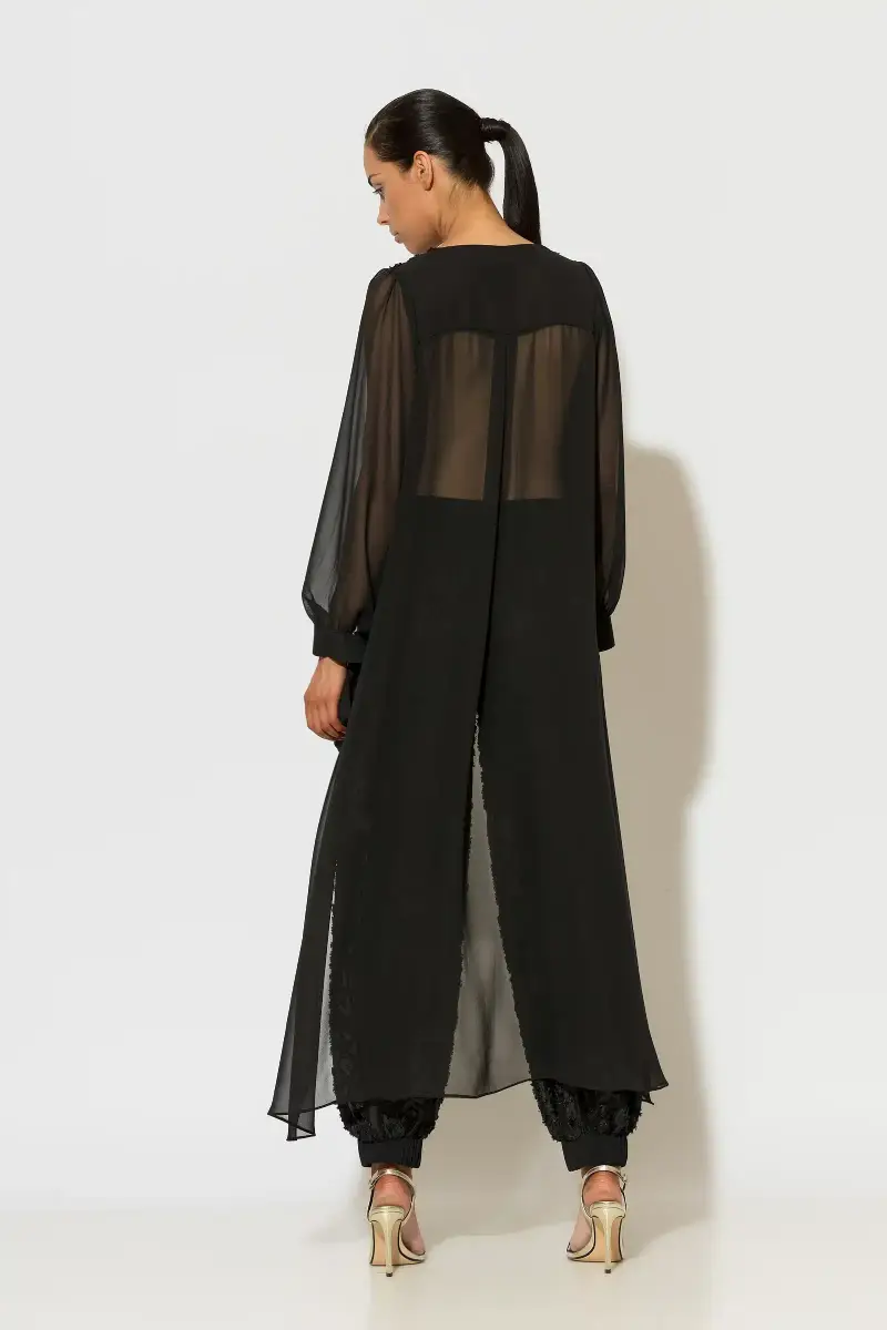 C-throu Chiffon Asymmetric Tunic