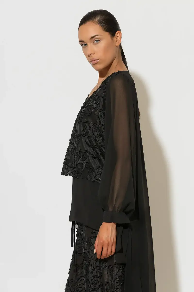 C-throu Chiffon Asymmetric Tunic