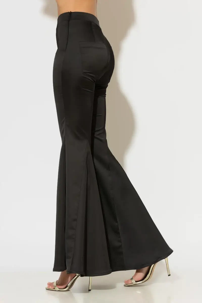 C-throu High Waisted Satin Pants