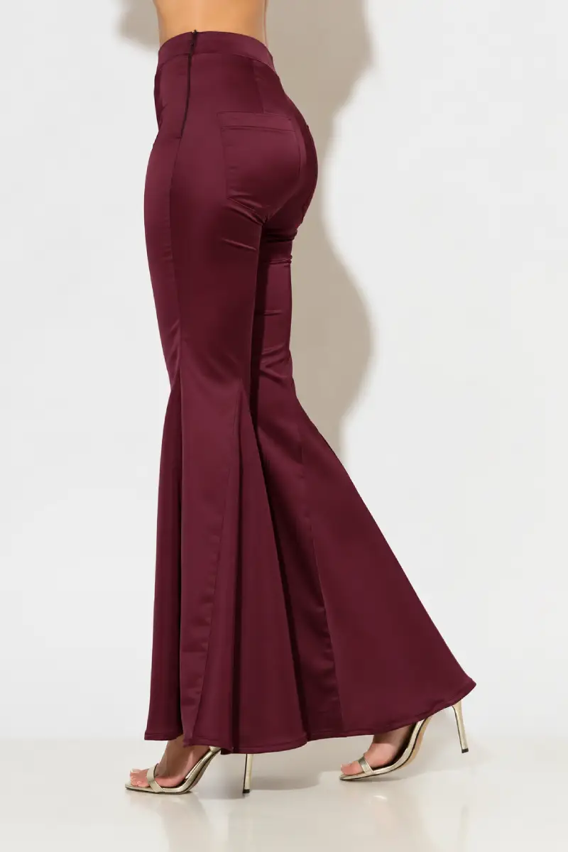 C-throu High Waisted Satin Pants