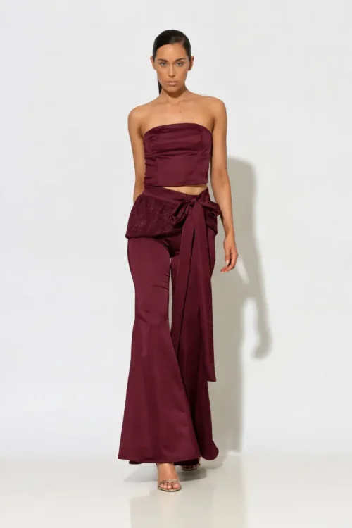 C-throu High Waisted Satin Pants